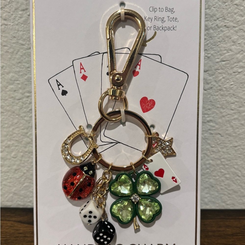 True to Form Gold and Green Handbag Charm - Picture 2 of 2